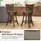 Swivel Bar Stools 2 Pack Counter Height Ergonomic Rattan Backrest Brown